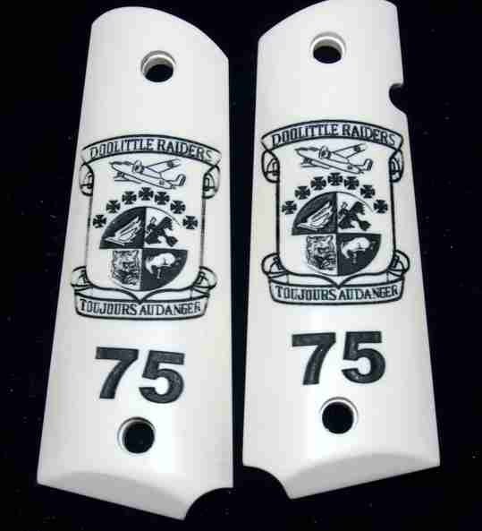 Custom Look For Your Sig Sauer P938 🔥 3D Engraved Imitation Ivory Grips (US Marines Theme)