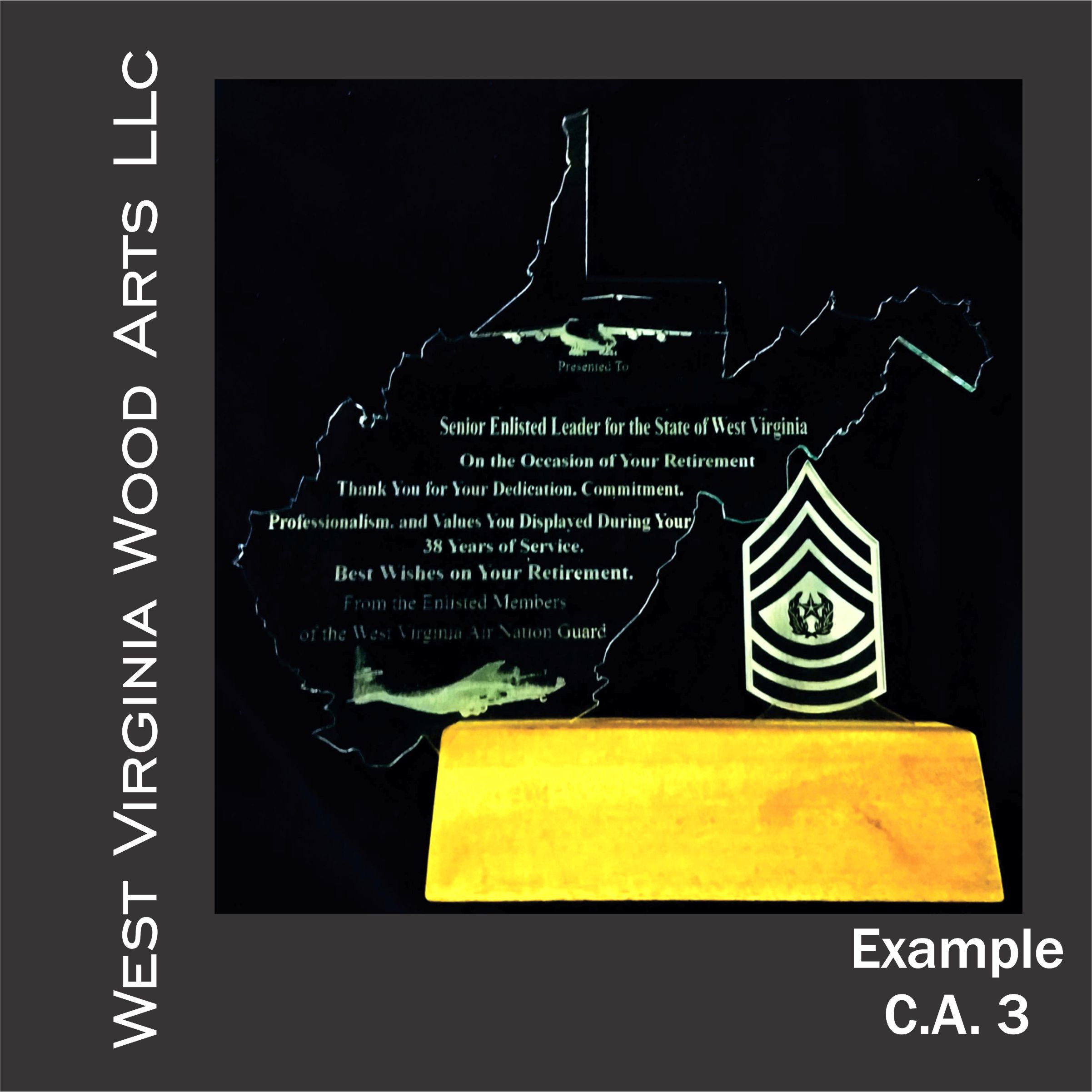 custom created award main link example