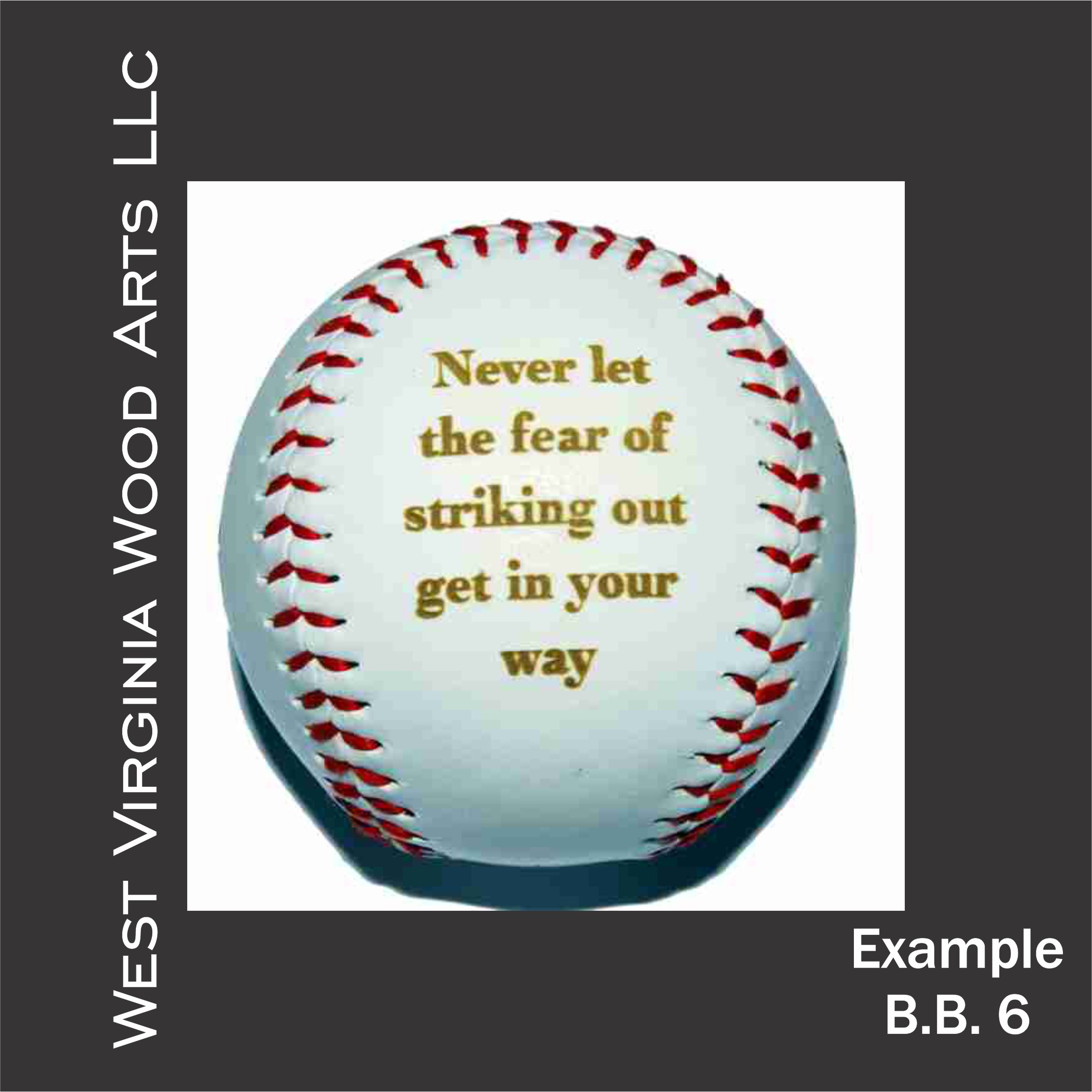 customized baseball with quote engraving