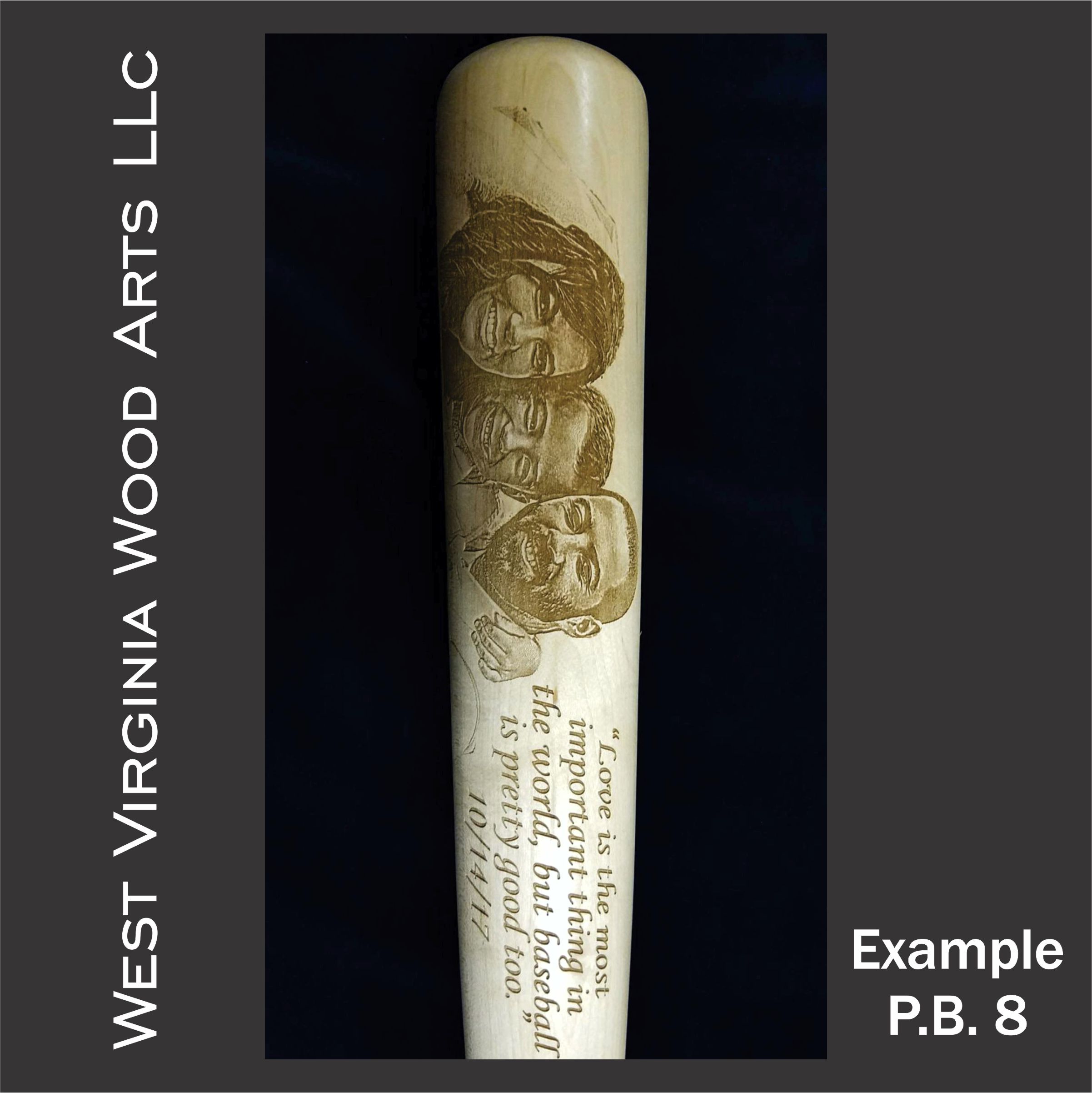 Custom Photo Engraved Baseball Bat Main Example