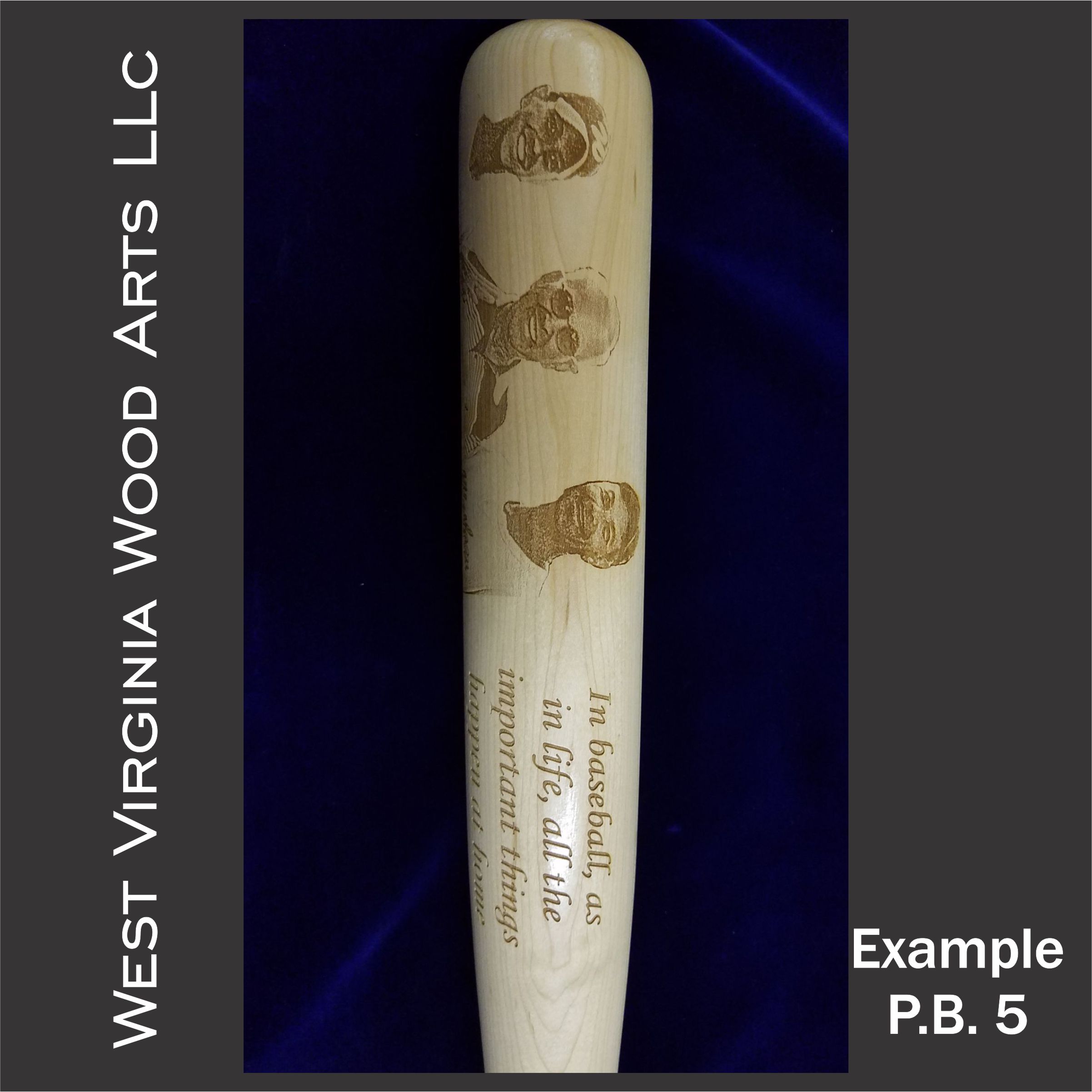 custom full size maple baseball bat with group image engraving