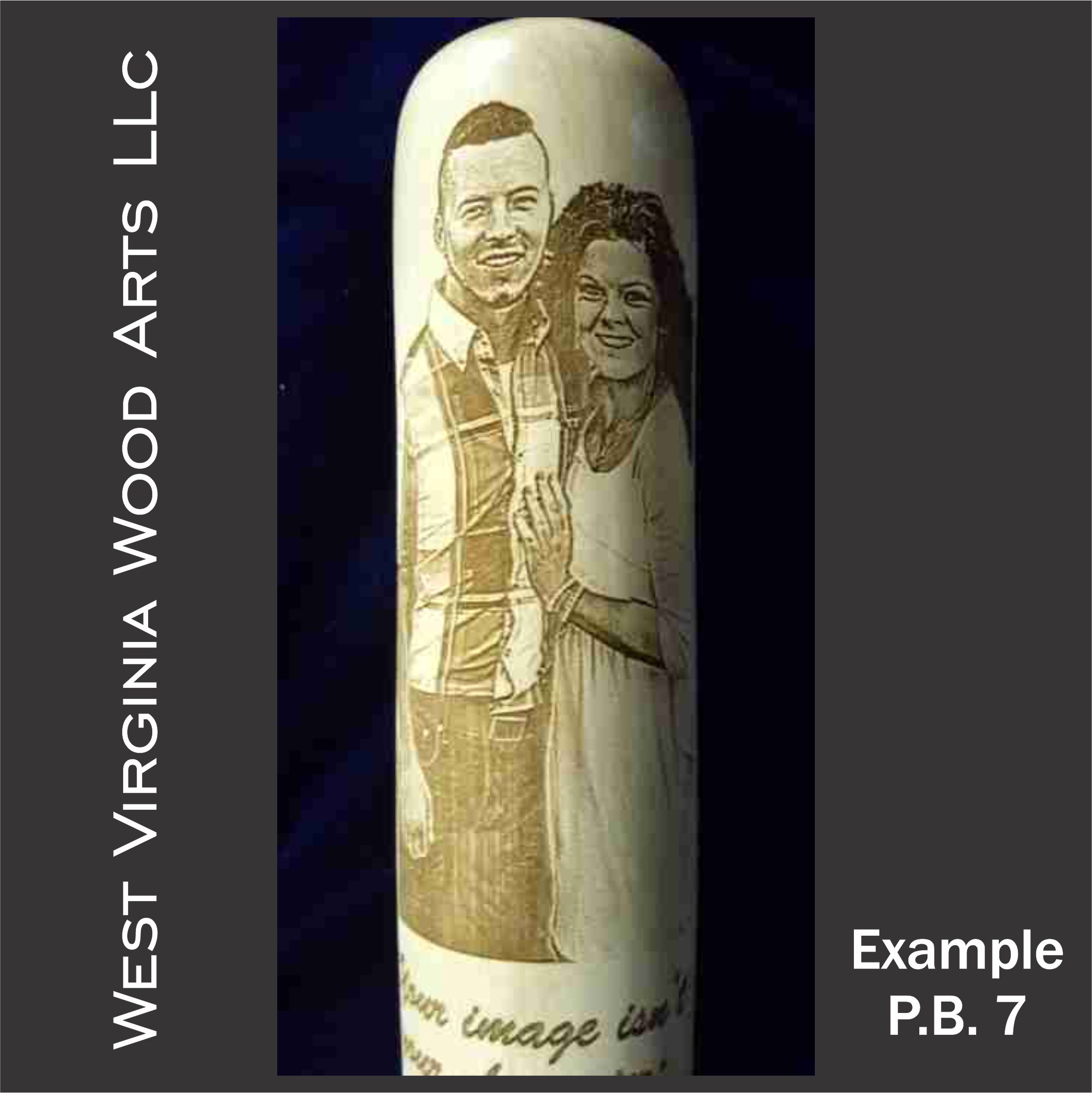 customized baseball bat with couple photo engraved