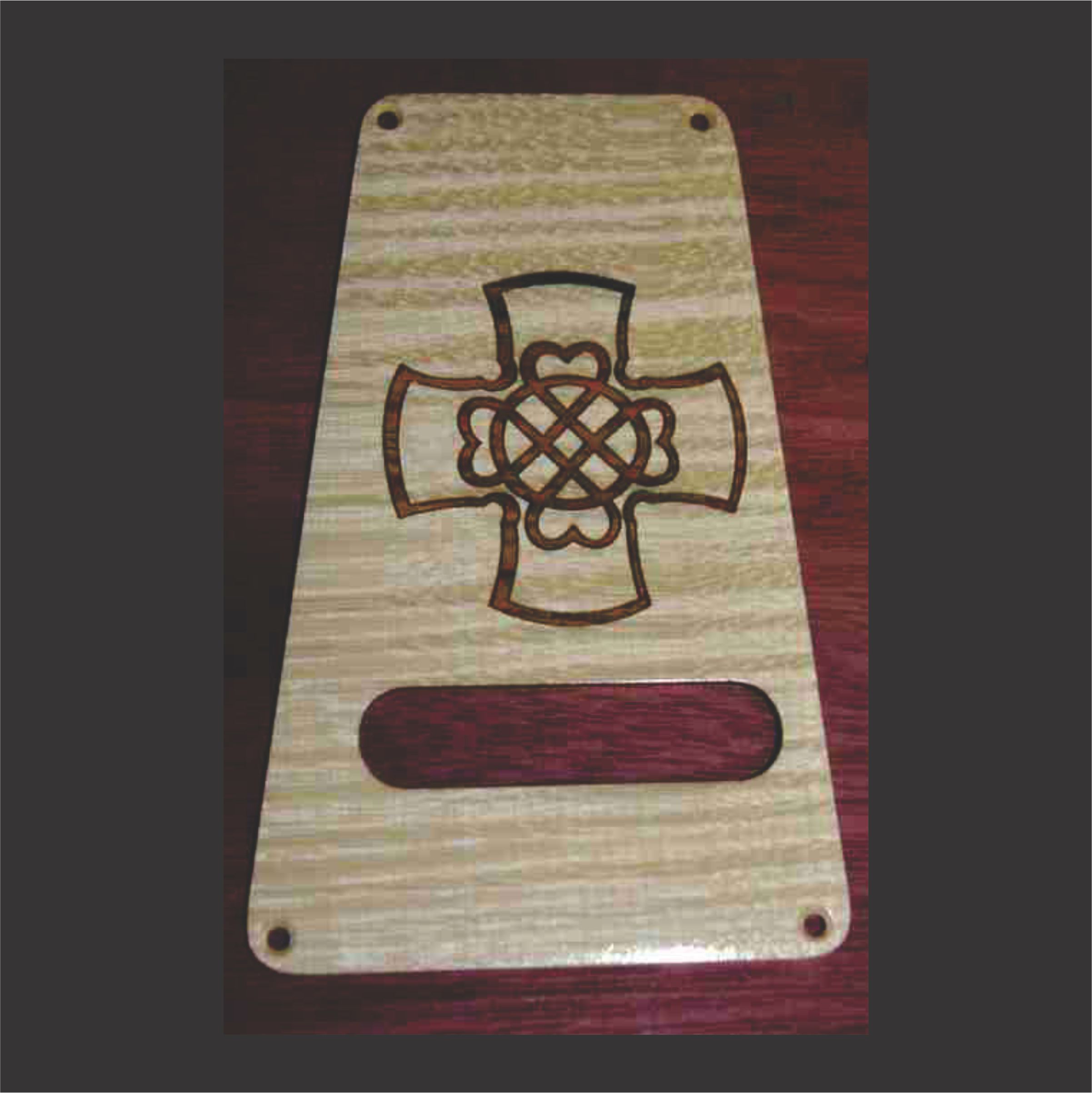 Flame Maple Electronics Cover With Graphic Wood Inlay