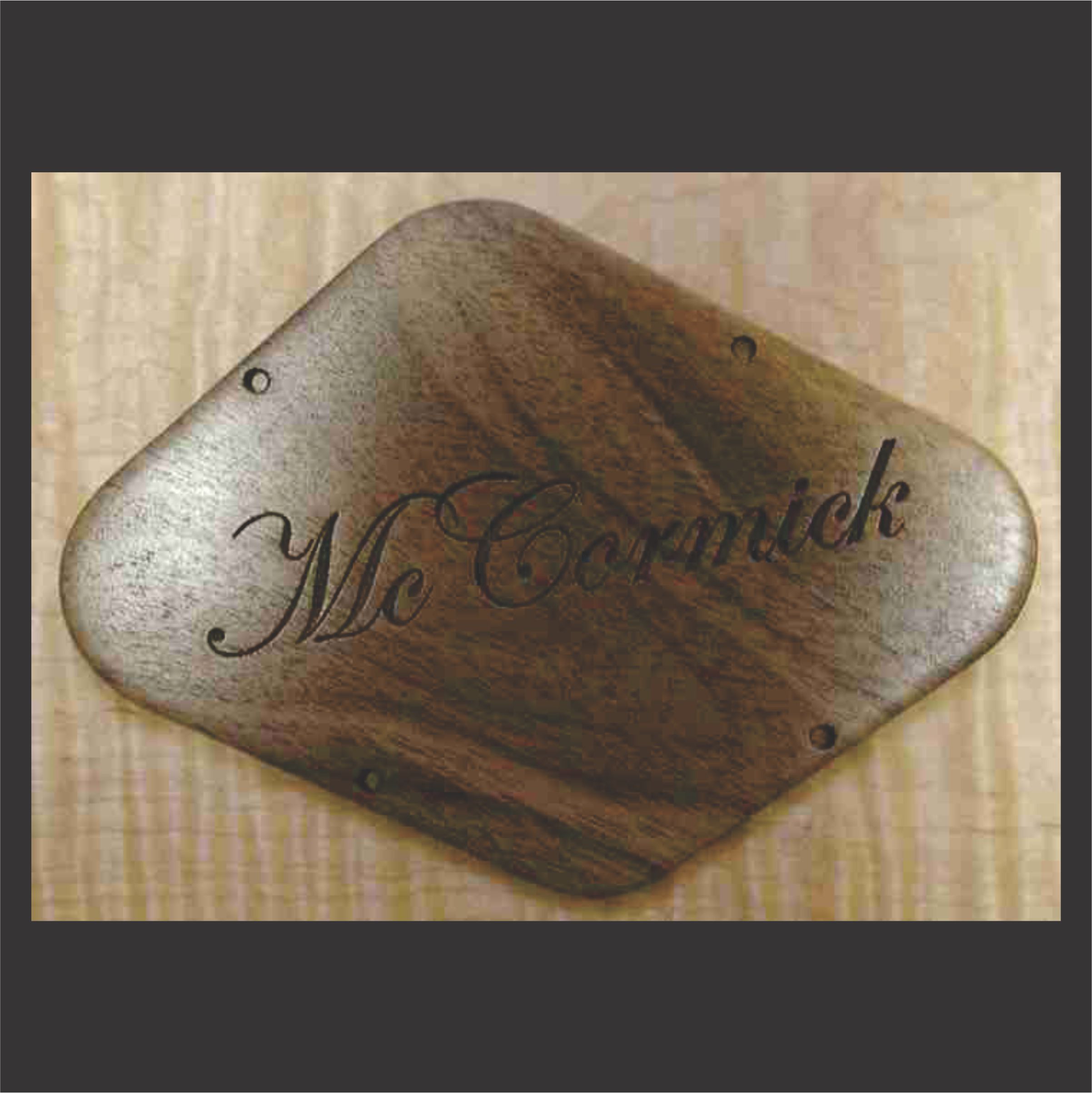High Figured Walnut Backplate With Custom Name Engraving