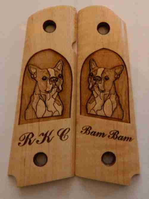Custom Grips For Robert Campbell With French Bulldog Engraving