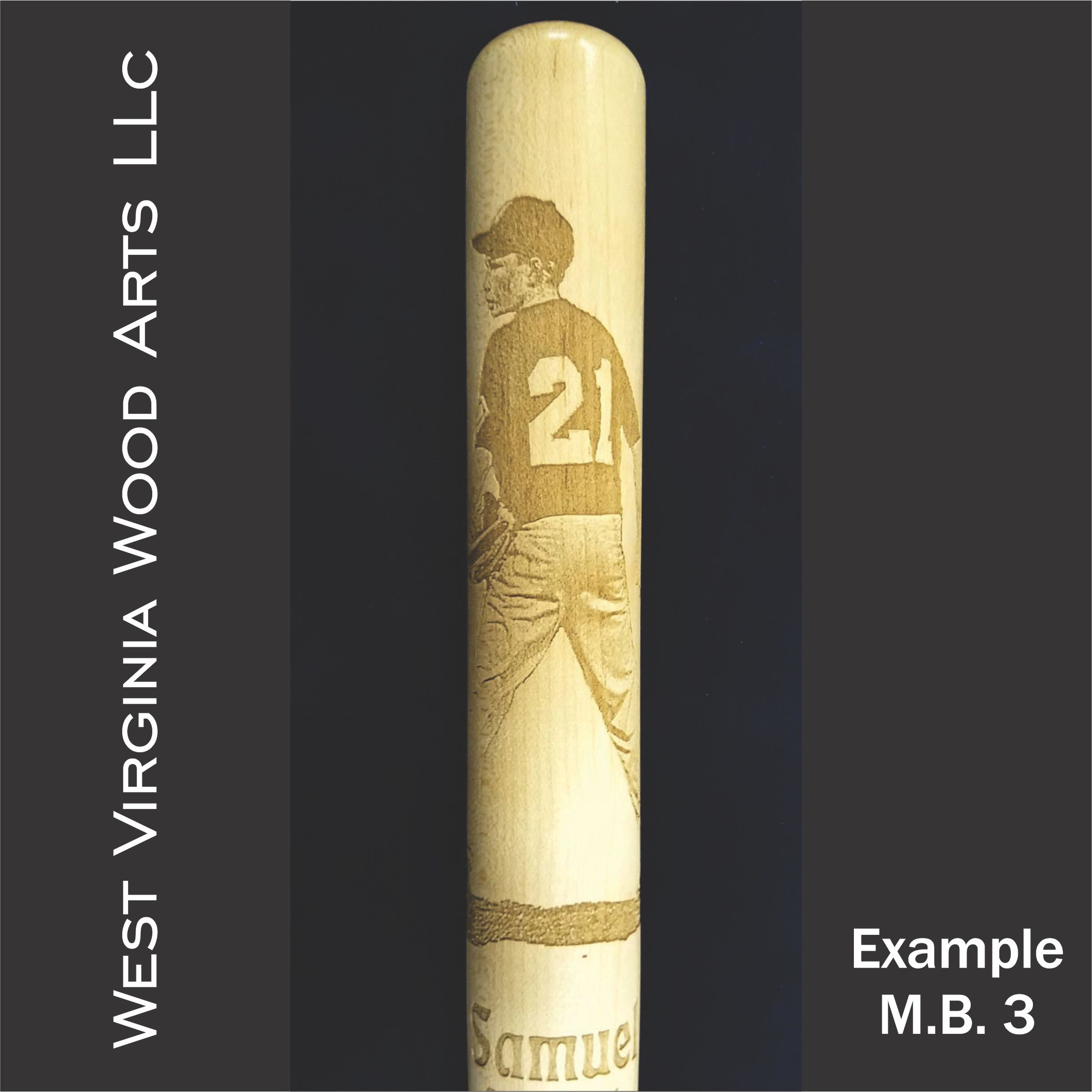 player profile picture on personalized 18 inch mini bat