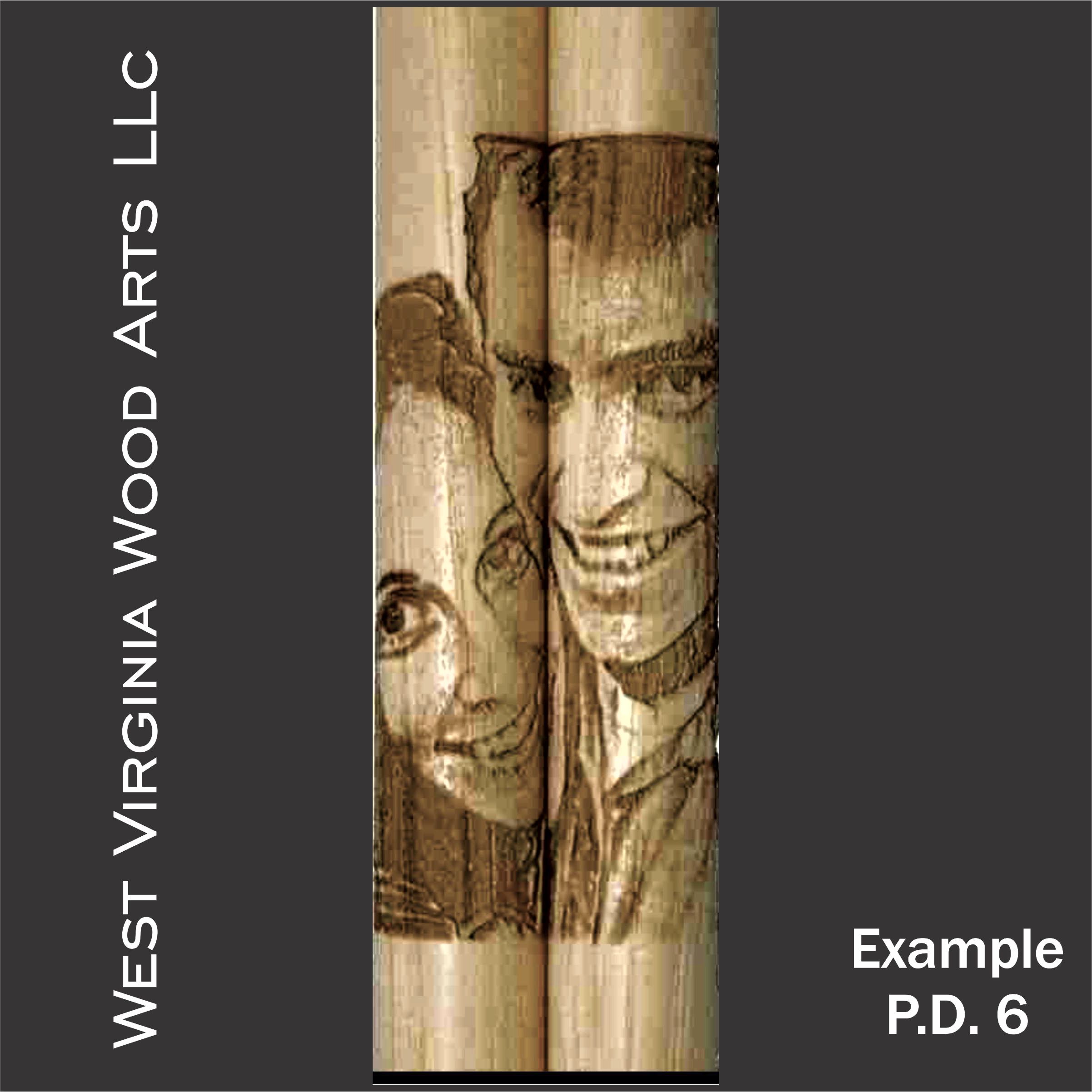 personalized set of sticks with older photo engraved