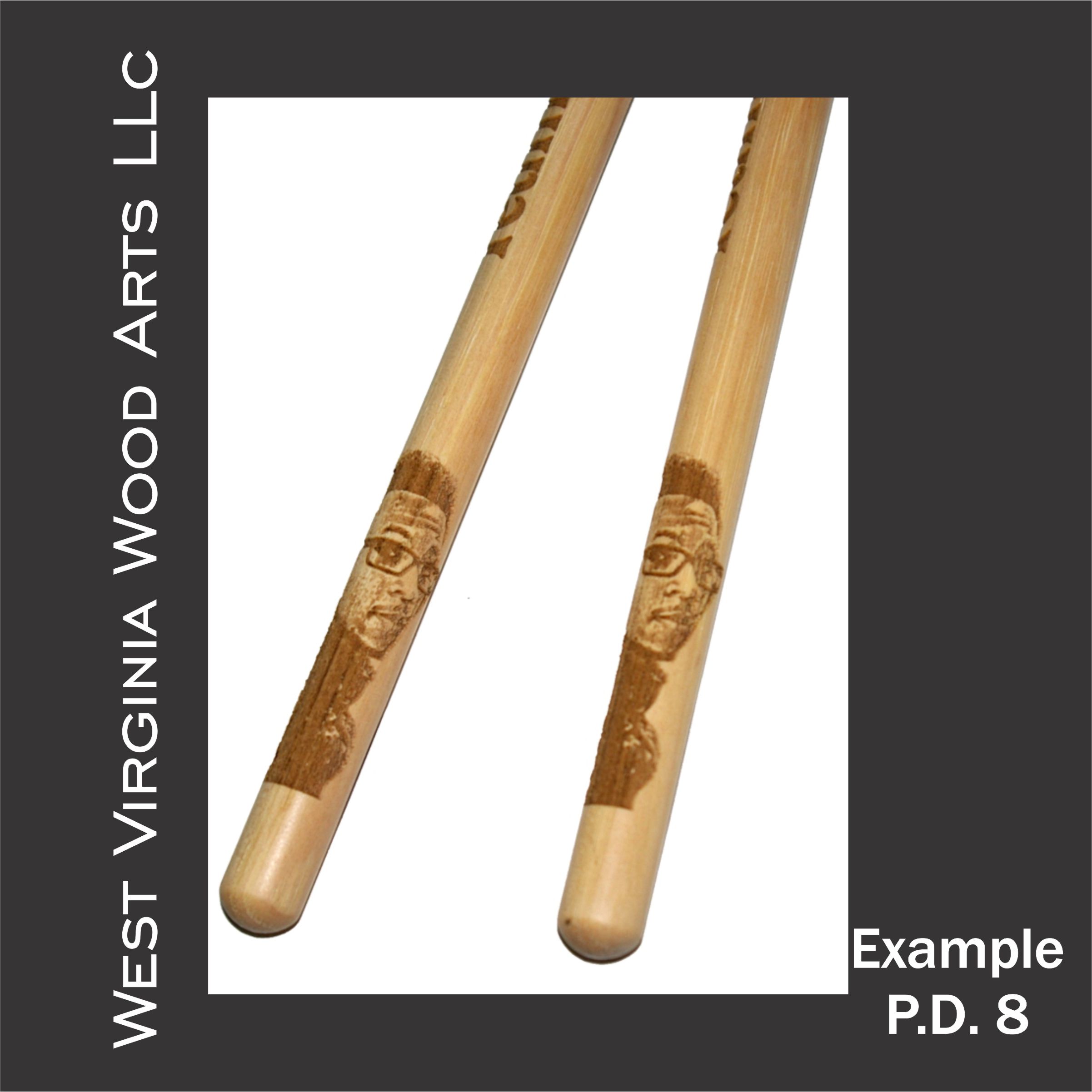 Individual Drummer photo on drumsticks with personalized wording