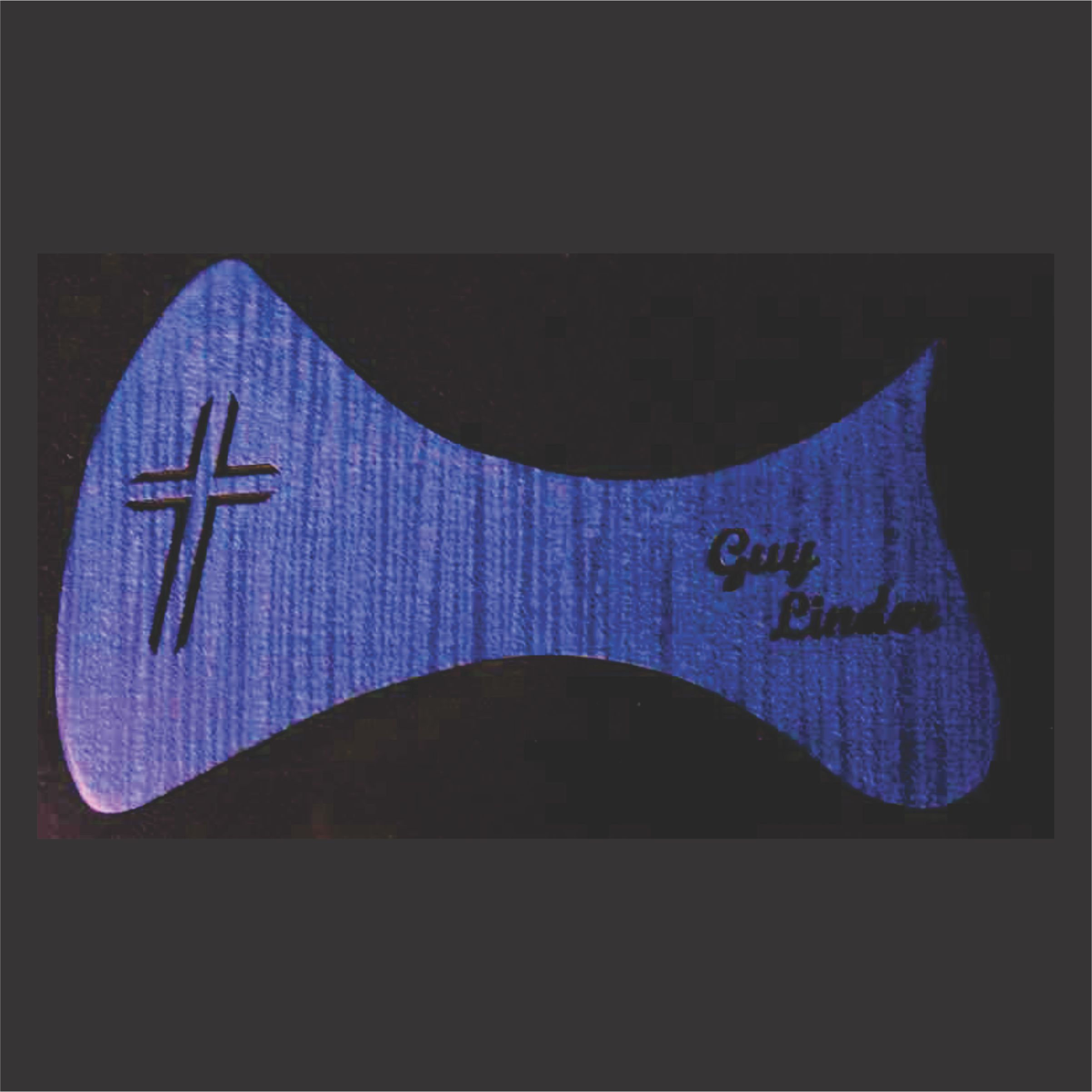 Deep Blue Stained Flame Maple Cover With Wording And Cross Cutout
