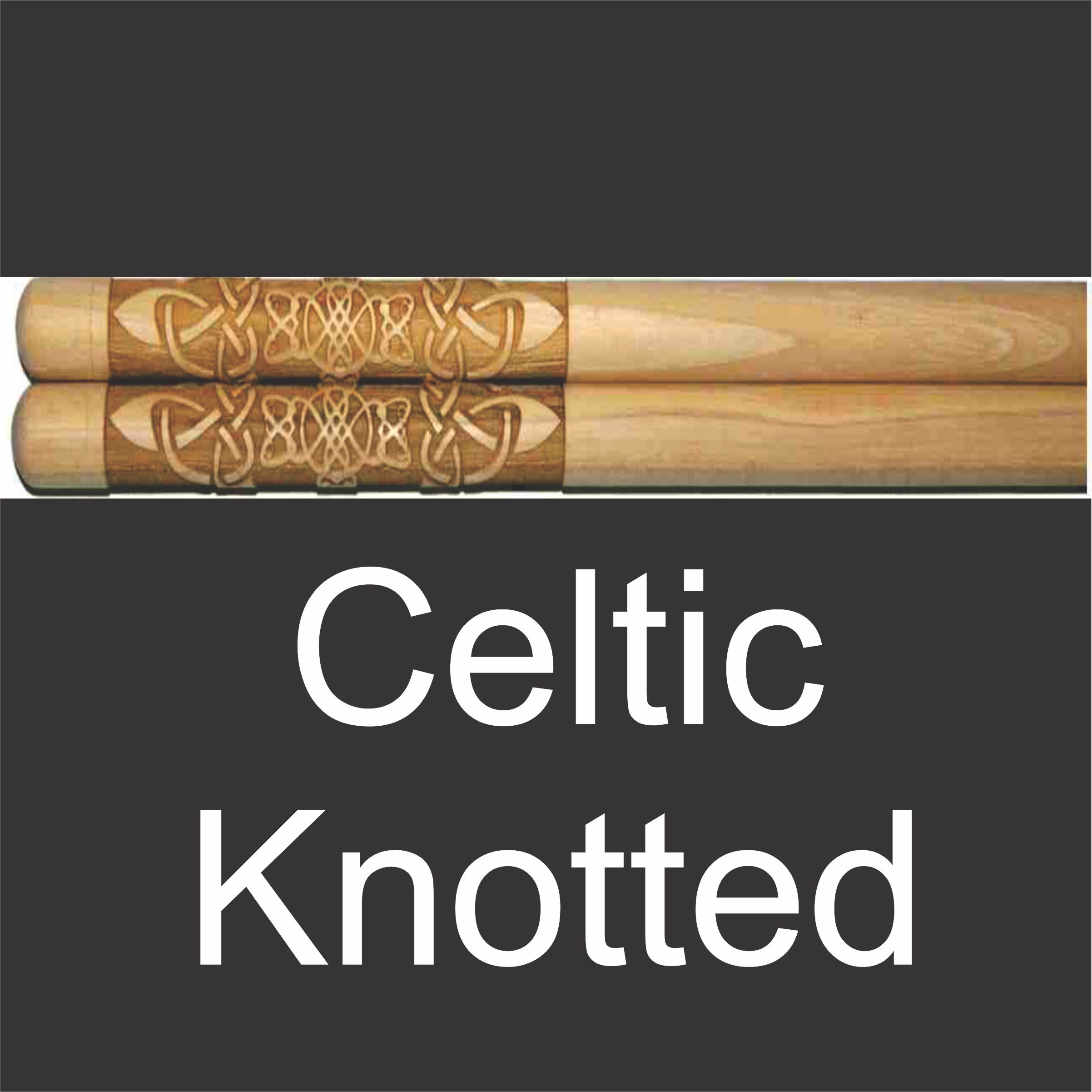 predesigned custom drumsticks with wrapping celtic knot design