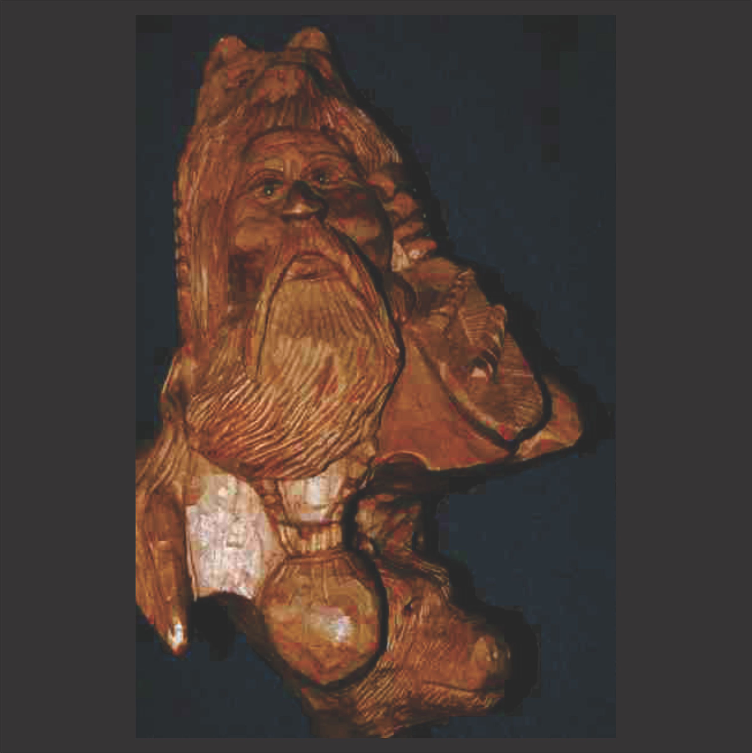 mountain man wood carving by Ron Davidson