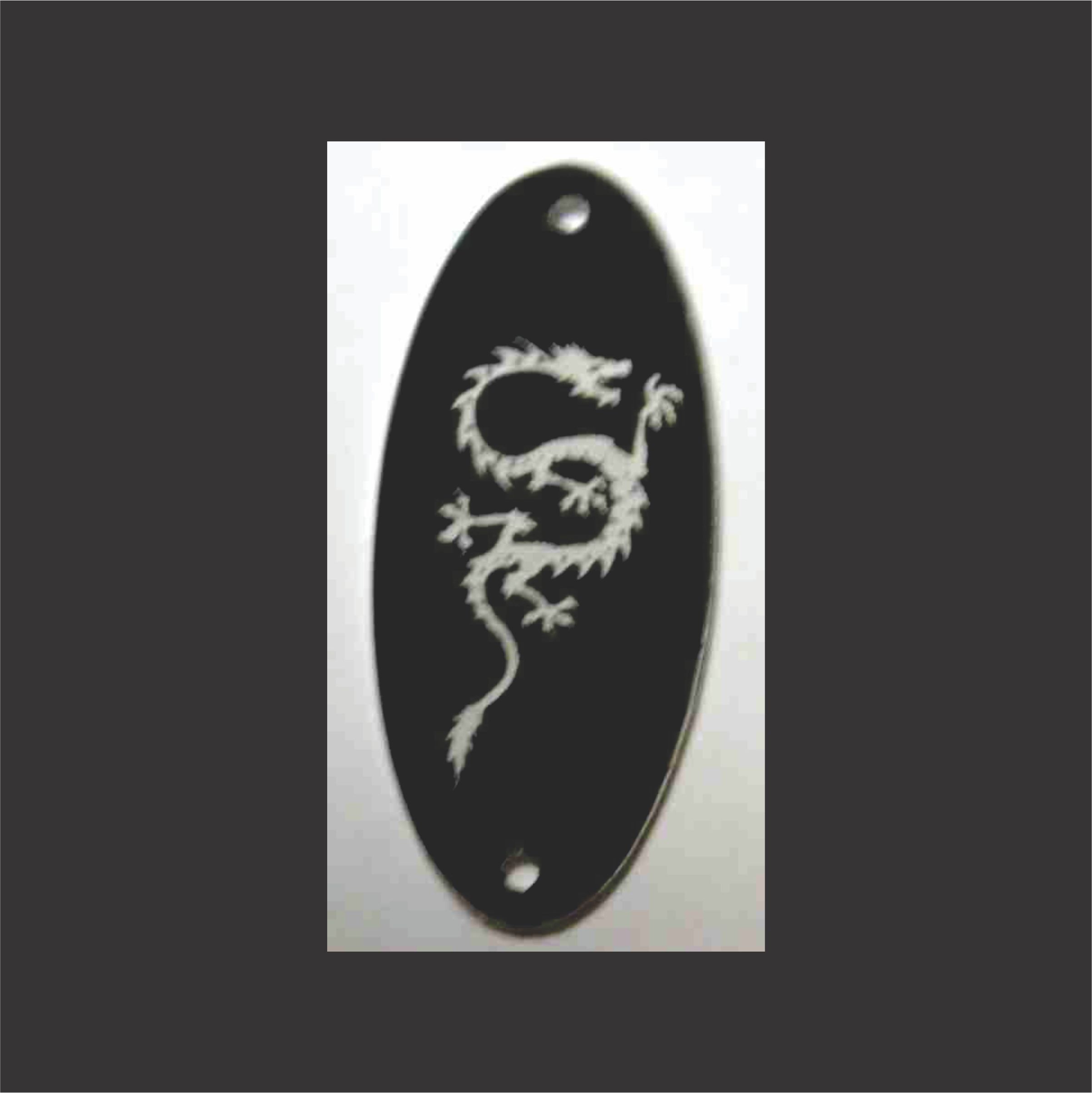 Black And White Plastic Truss Rod Cover With Dragon Graphic