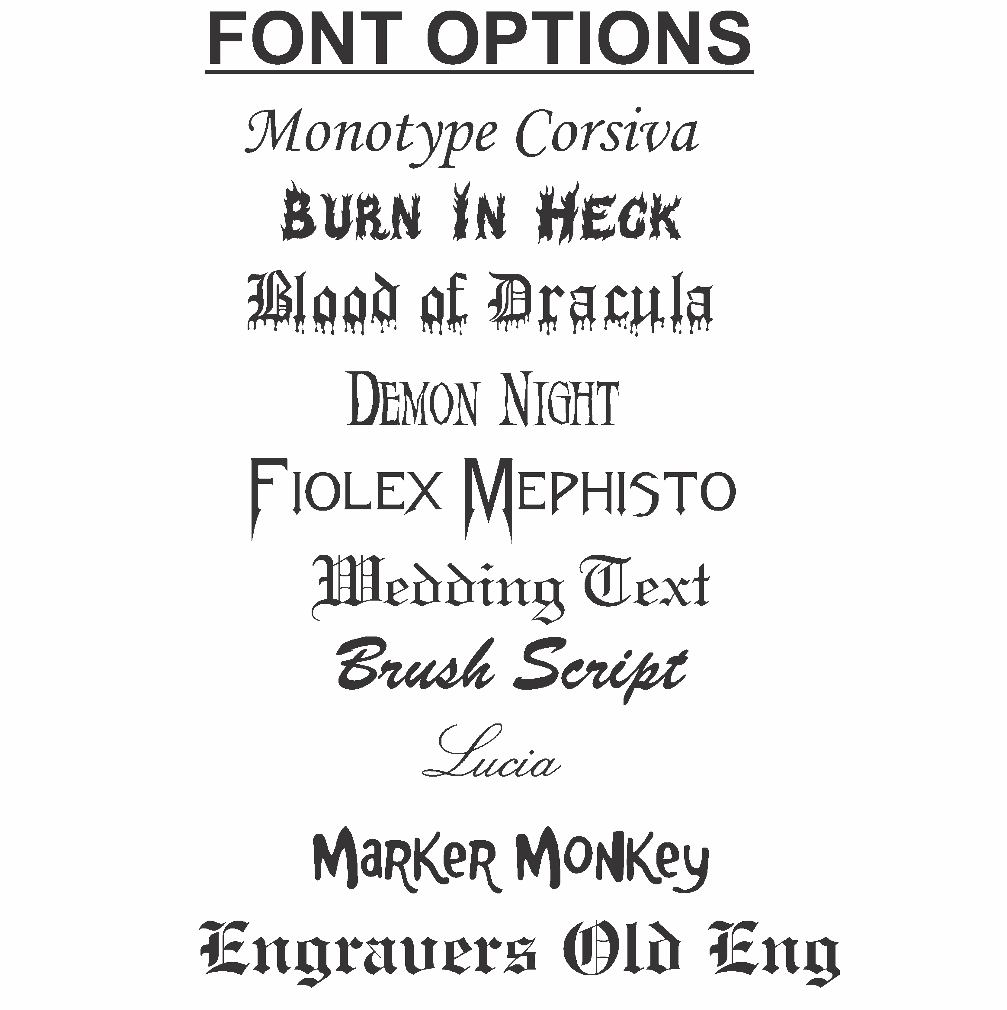 font options for marble engraving